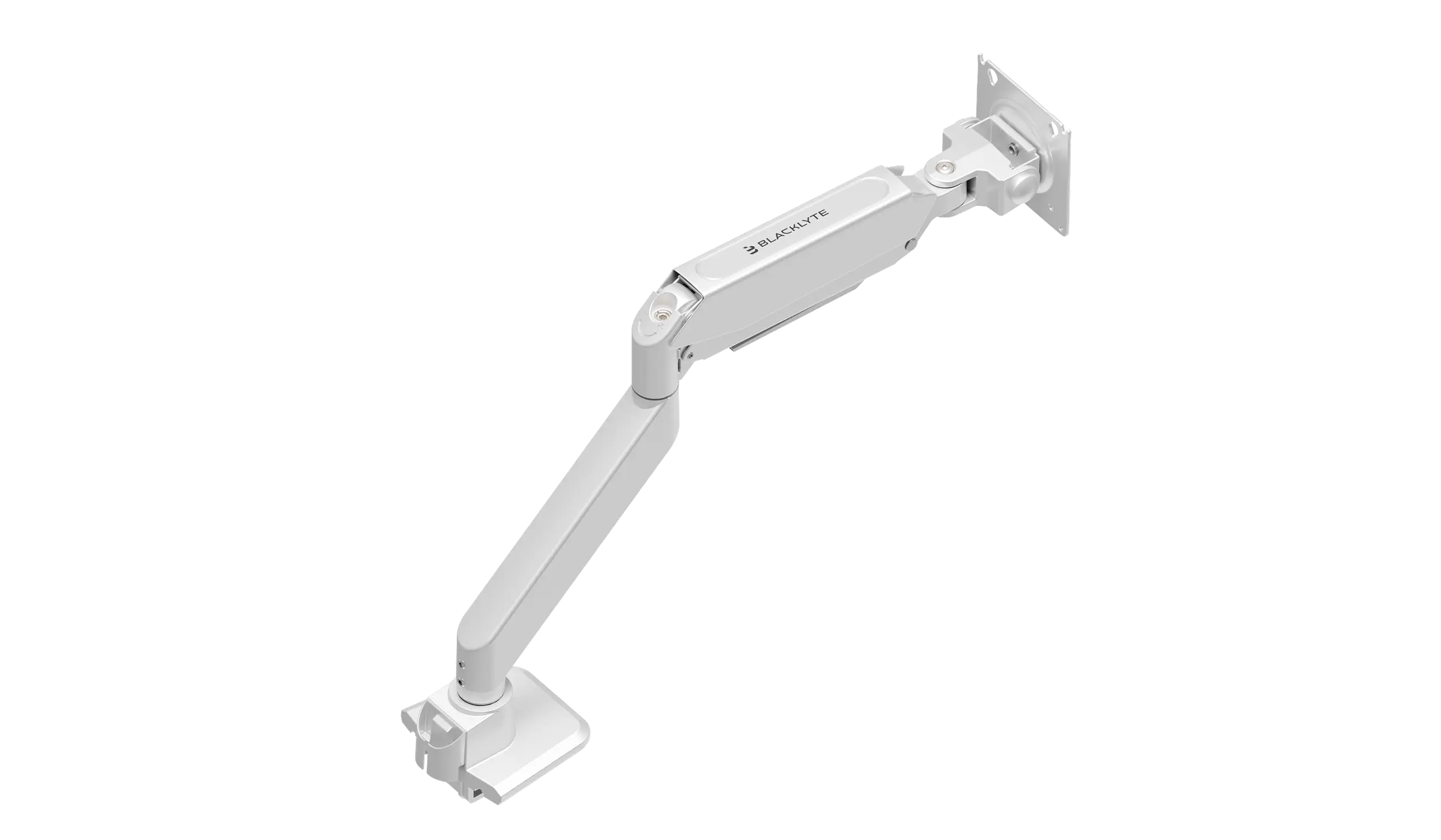 Blacklyte Atlas single-monitor arm mount—White