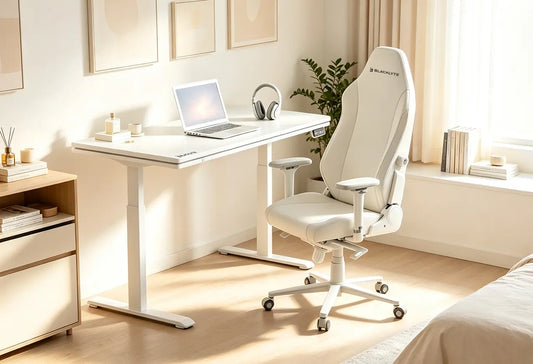 Best white gaming chair and electric standing desk