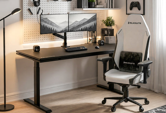 Blacklyte height-adjustable gaming desk