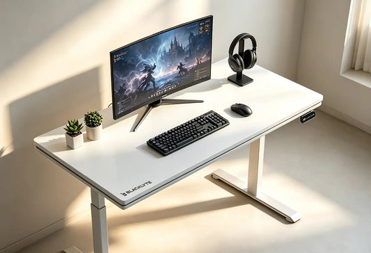 Blacklyte height adjustable computer desk