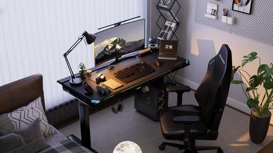 Electric standing desks for gaming setup and home office