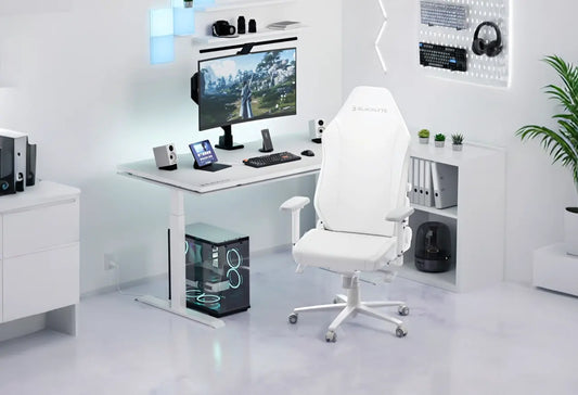 Minimalist Gaming Setup with Blacklyte Gaming Chair and Desk