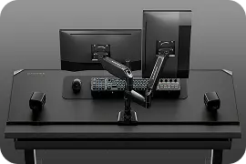 Black dual screen arm mount