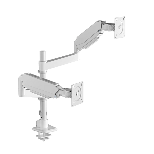 Blacklyte Atlas dual white monitor arm