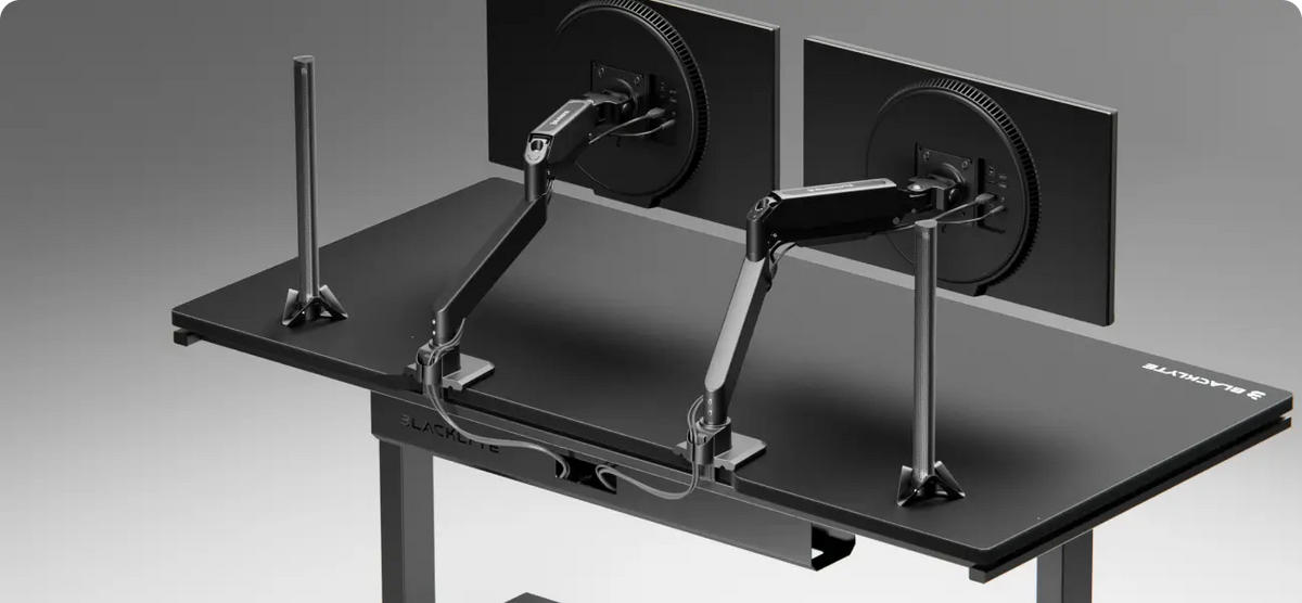Standing desk and monitor arm bundle