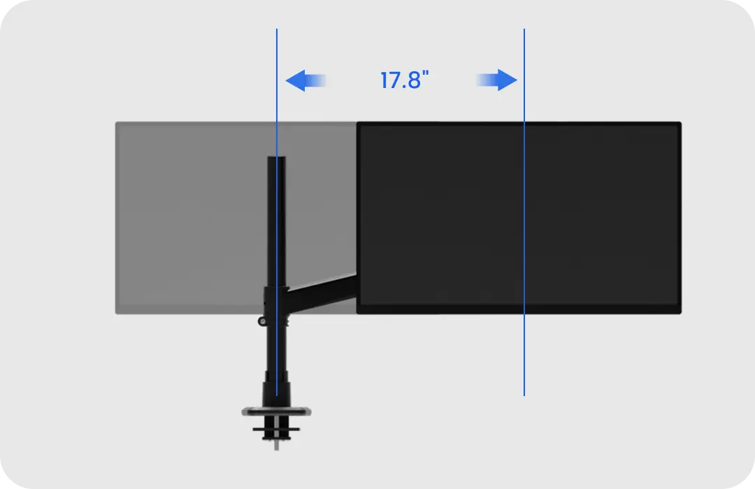 Horizontal Adjustment Range: 17.8’’